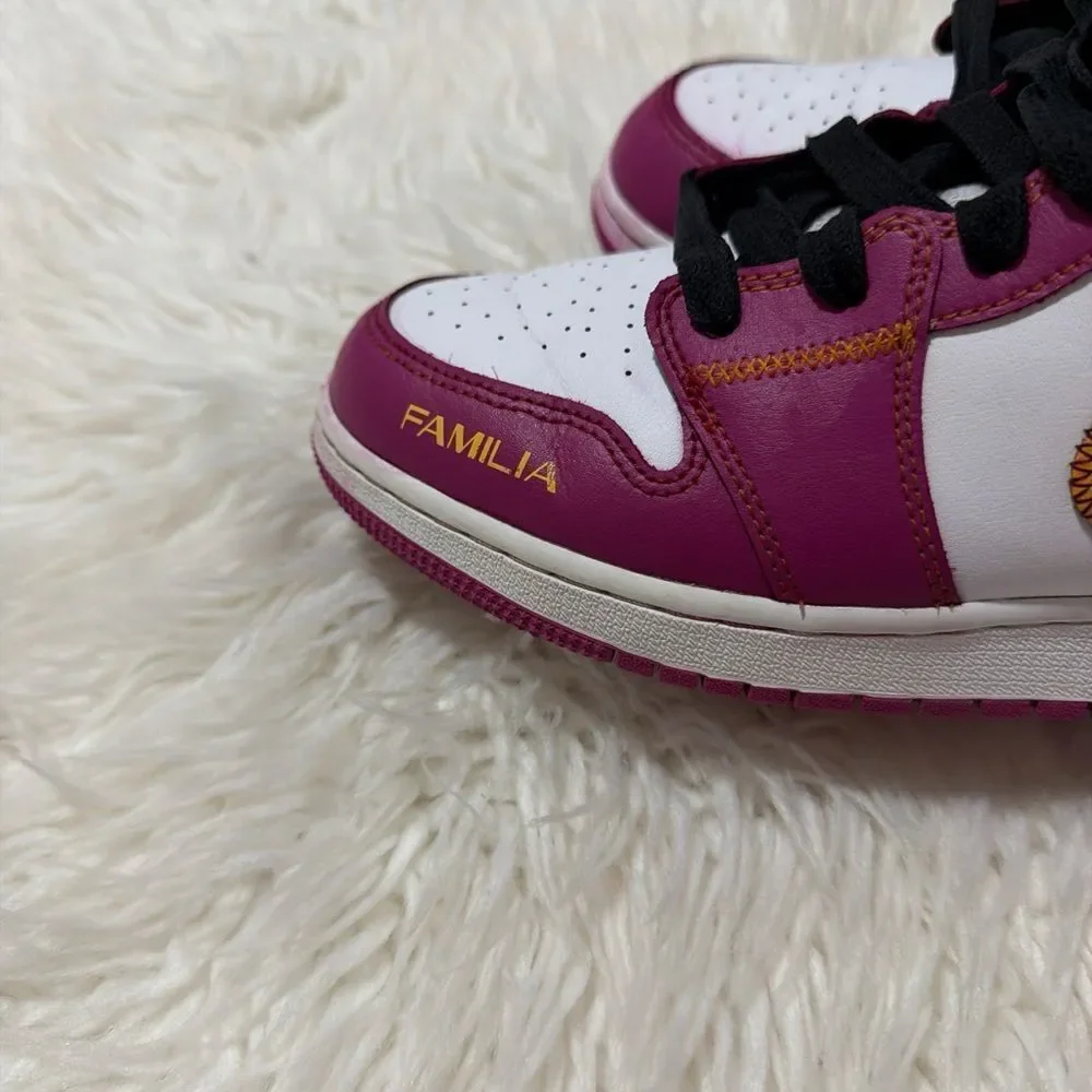 Nike Jordan Kids Sneakers - White, Purple, and Yellow Size 7Y